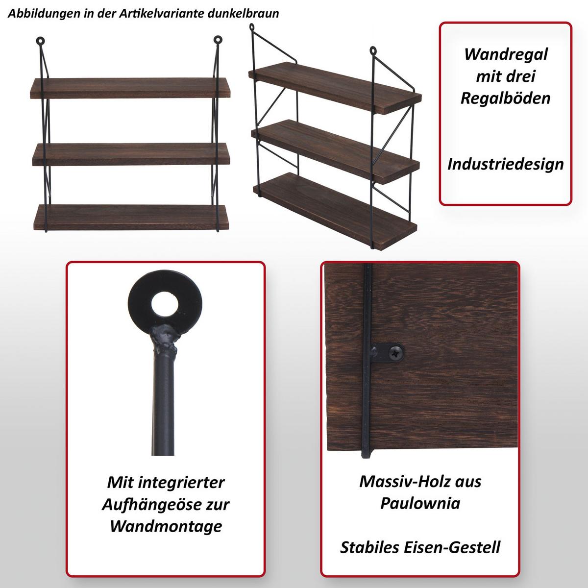 WANDREGAL Grau - Grau, Holz (40/40/13cm) - MCW