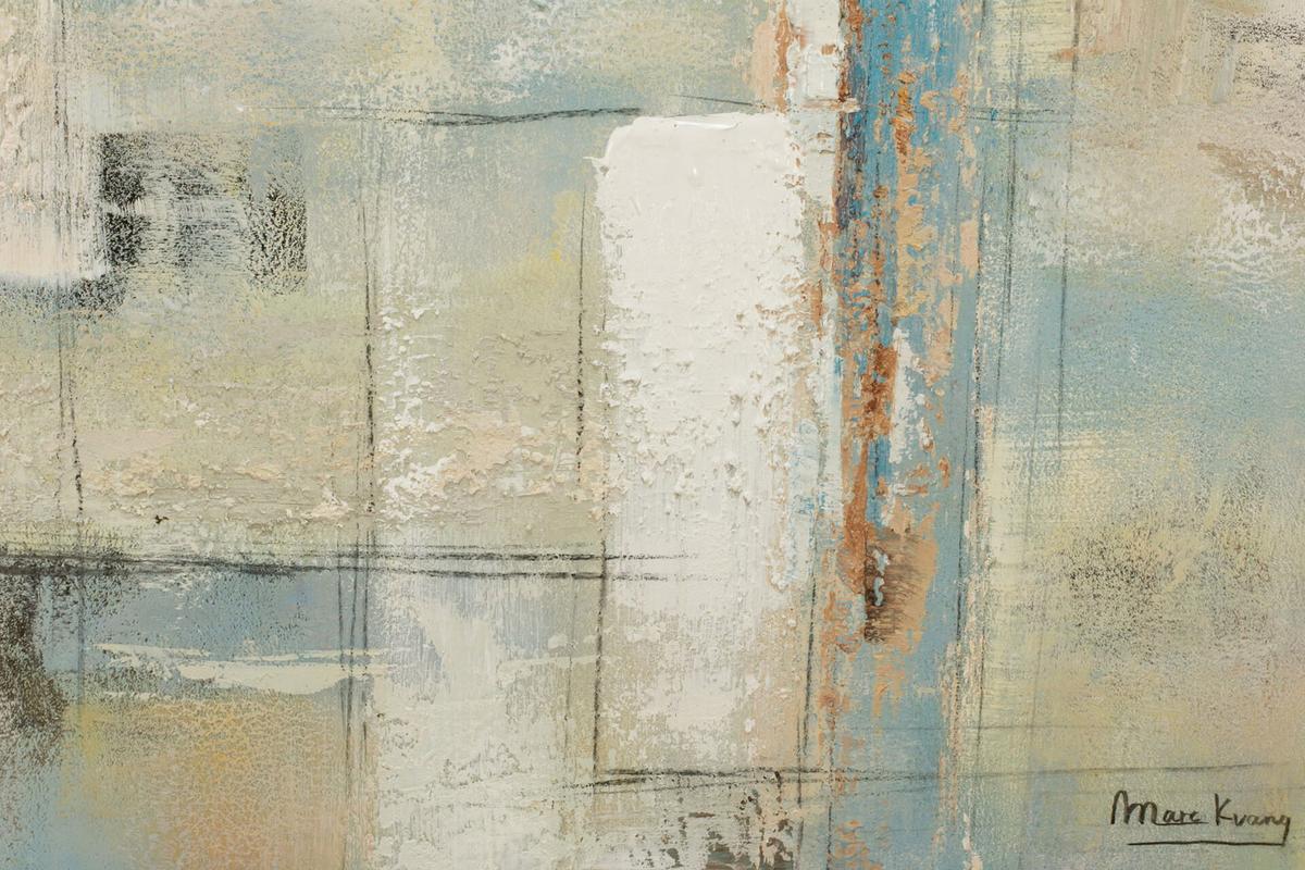 ACRYLBILD HANDGEMALT 60/60 cm - Blau/Beige, Holz/Textil (60/60cm) - KUNSTLOFT