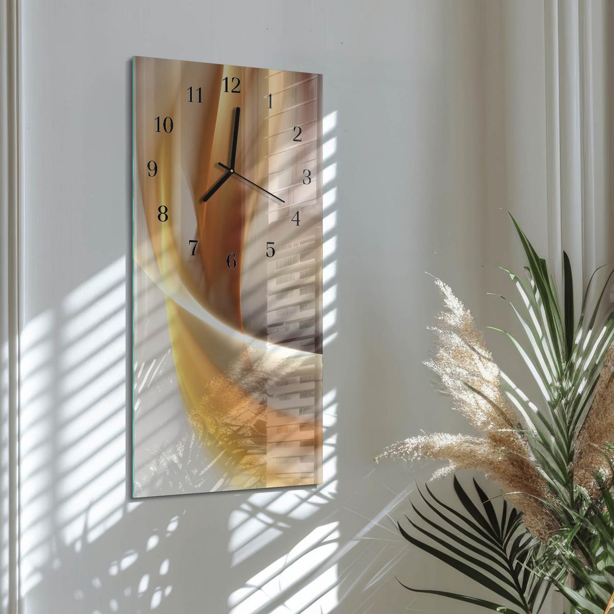 WANDUHR aus Glas 30x60 cm - Abstraktion - Multicolor, Glas (30/60/0.4cm) - TULUP