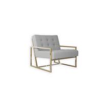 LOUNGESESSEL Duban Grau Bouclé-Stoff - Goldfarben/Grau, Holz/Textil (84/81/89cm) - S-Style Möbel