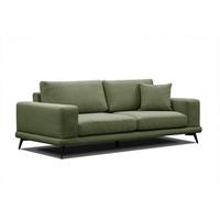 SOFA MEDIOLANE 3-Sitzer, olivgrün - Olivgrün, Holzwerkstoff/Textil (233/87/96cm) - Wozimo