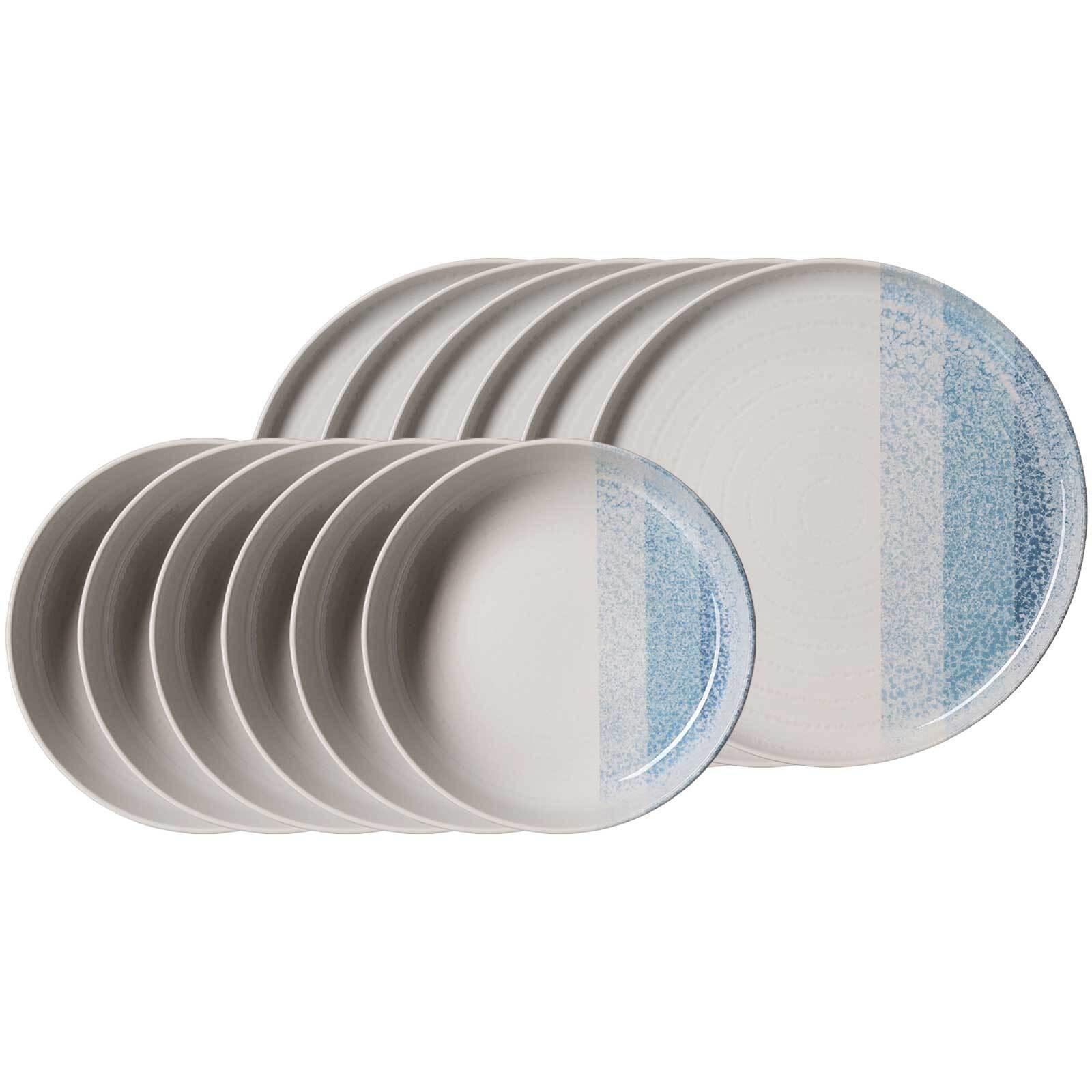 TAFELSERVICE Trio Blau 12-tlg. - Blau, Keramik (2/2/2cm) - Ritzenhoff Breker