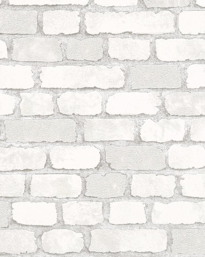 VLIESTAPETE Steinoptik Tapete weiß - Weiß, Papier (53/1cm) - marburg