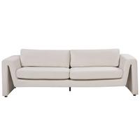 3-SITZER-SOFA Samtstoff hellbeige Maunu - Beige/Schwarz, Textil (237/76/83cm) - Beliani