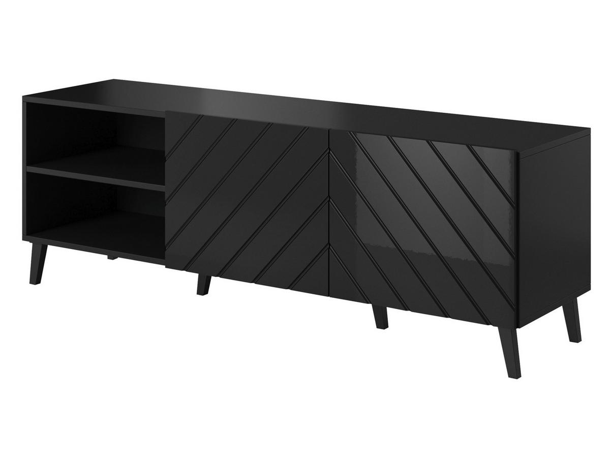 TV-LOWBOARD Abeto 150 - Schwarz Hochglanz/Schwarz, Holzwerkstoff/Kunststoff (150/52/42cm) - MIRJAN24