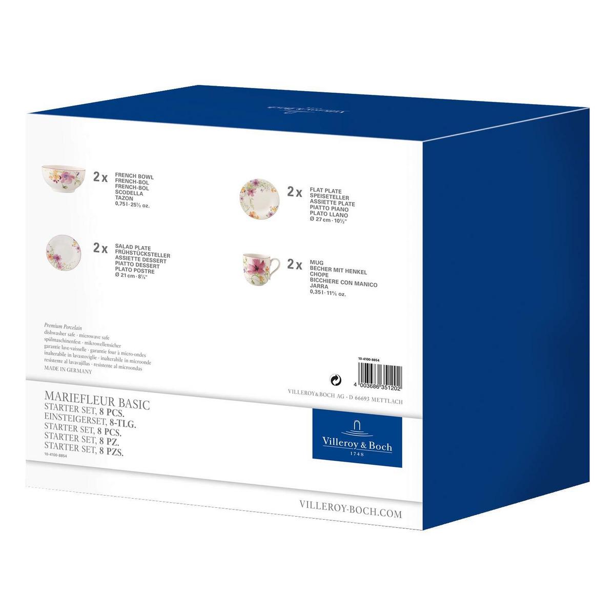 STARTER-SET Mariefleur Basic bunt 8er Set - Multicolor, Keramik (2/2/2cm) - Villeroy & Boch