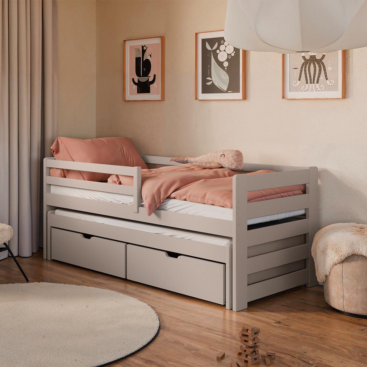 BETT 90/200 Jordan Kaschmir - Beige, Holzwerkstoff (90/200cm) - Petits-meubles