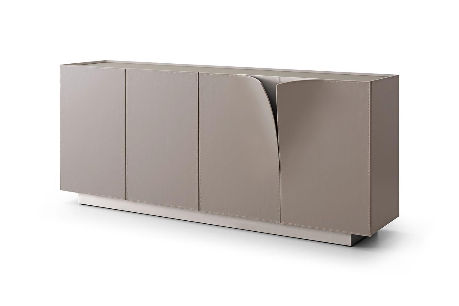 SIDEBOARD EMMA Grau Holz - Silberfarben/Weiß, Holz/Metall (180/78/42cm) - KAWOLA