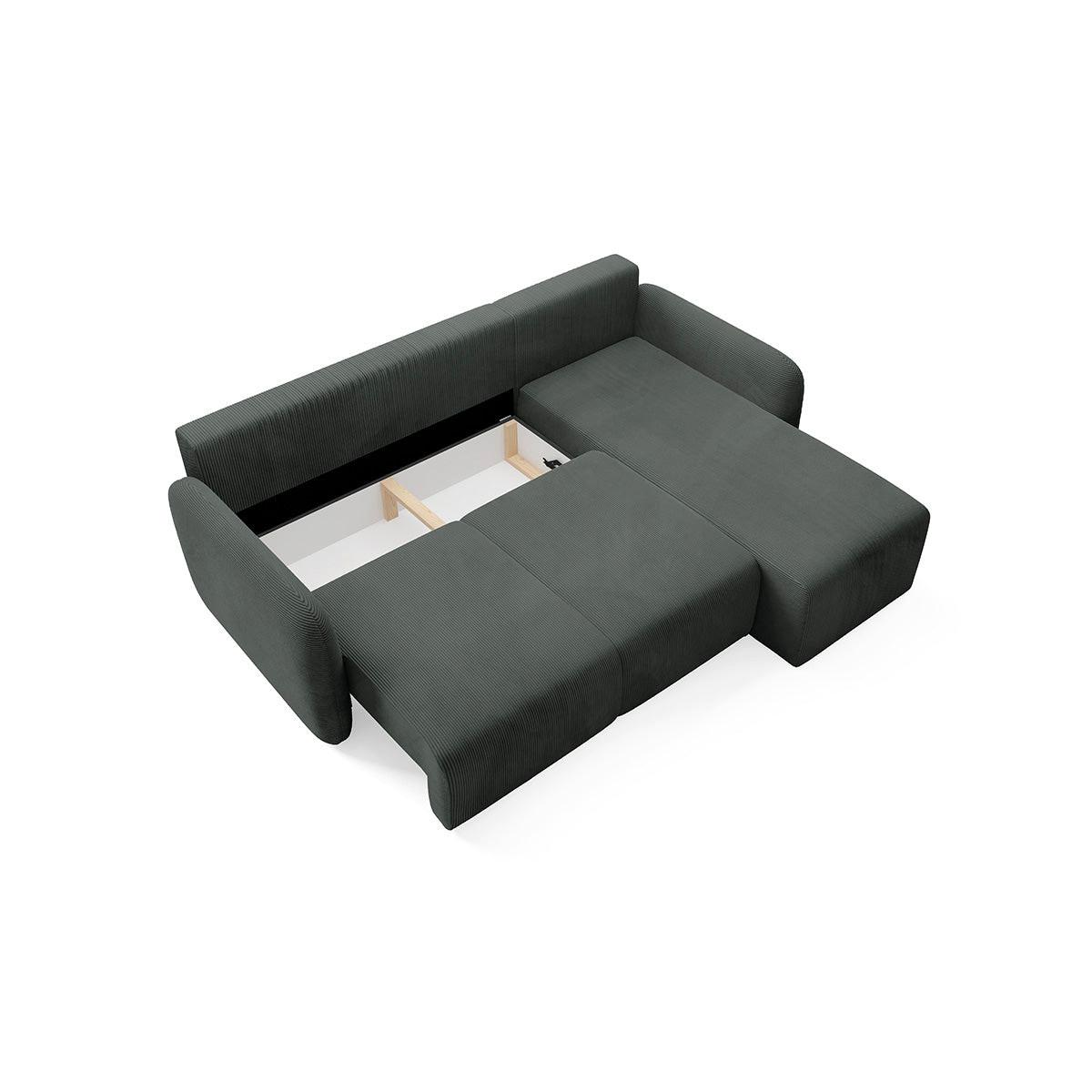 ECKSOFA Dora 3 Sitzplätze Dunkelgrau - Grau, Holz (245/185cm) - Petits-meubles