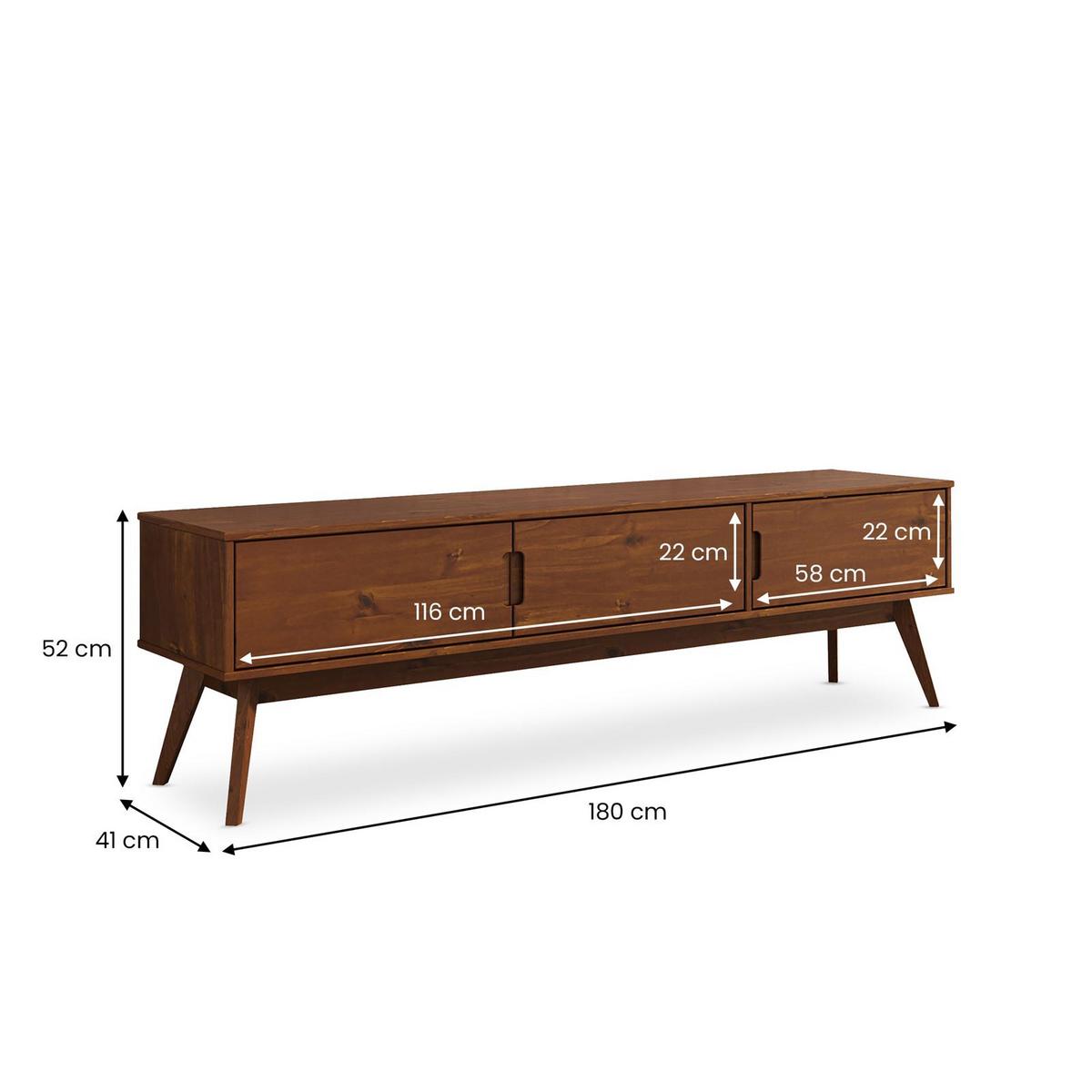 LOWBOARD TIVOLI Kastanie - Kastanienfarben, Holz (180/52/41cm) - IDIMEX