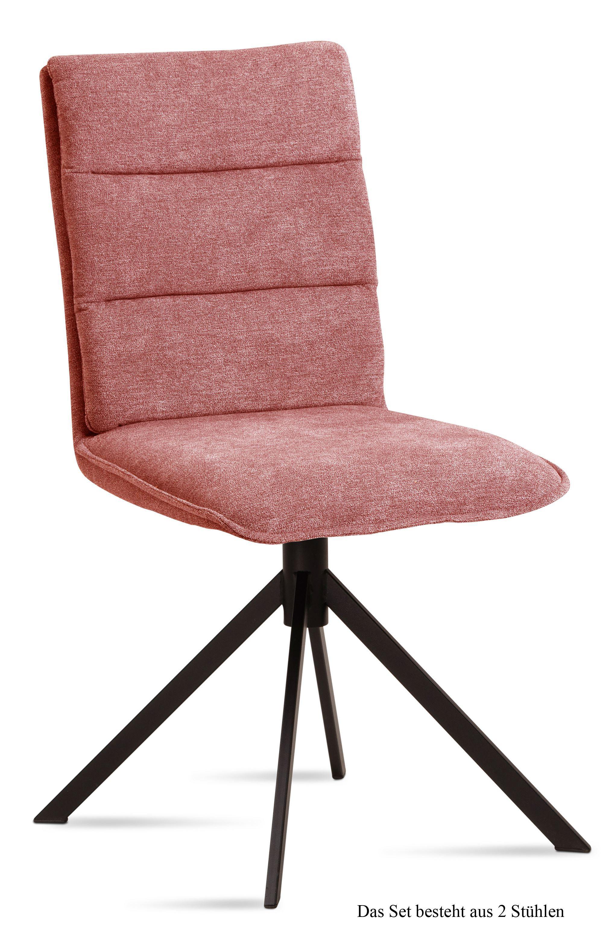 ESSZIMMERSTUHL (2er-Set) Dulce 47x92x60 Schwarz/Rosewood - Dunkelrosa/Schwarz, Kunststoff (60/92/47cm) - 58aufmkessel