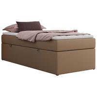 BOXBETT ZERO 90/200 - Braun Plüsch - H4 - Topper Visco - Braun, Textil (90/200cm) - MKS