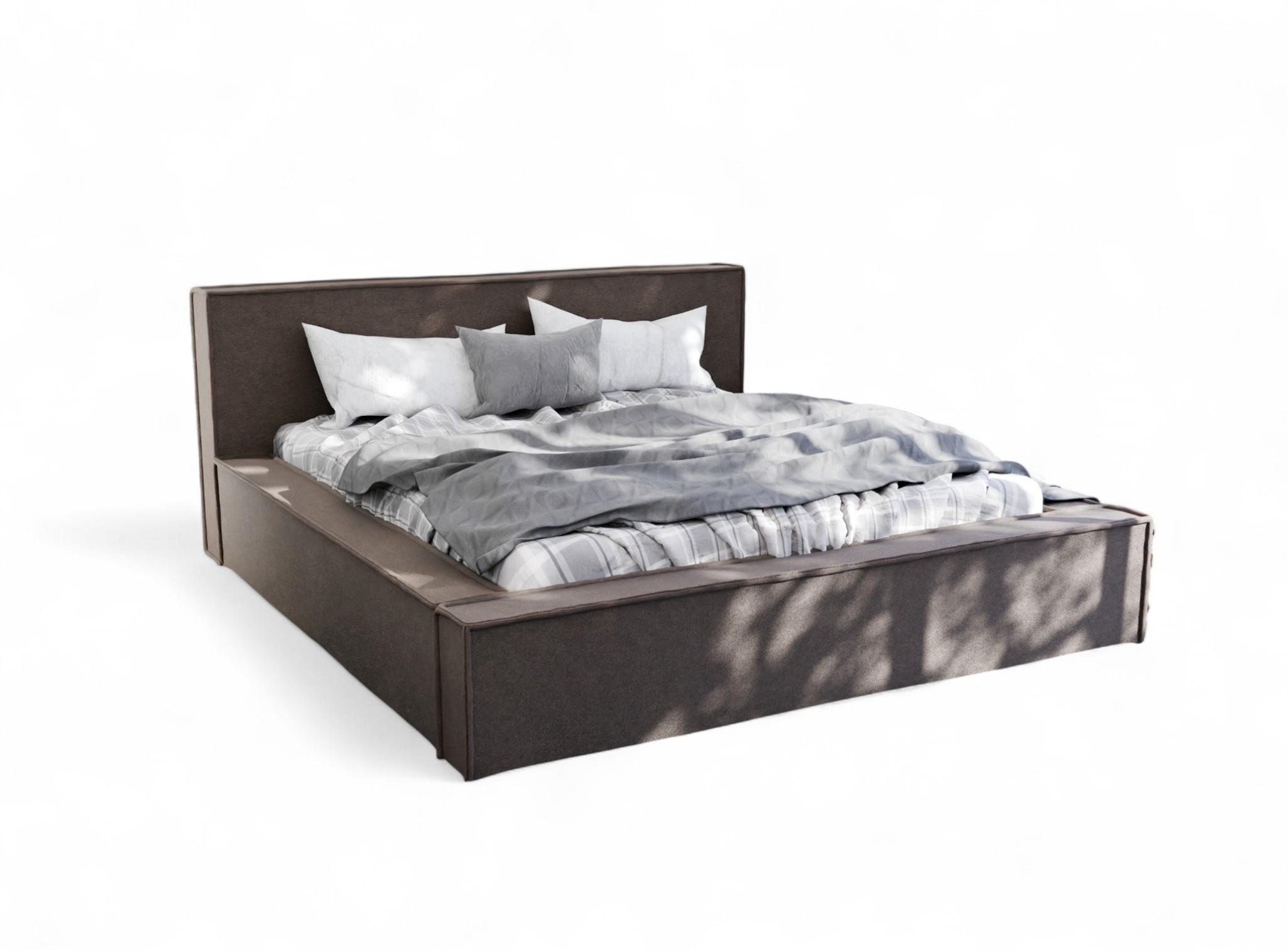 POLSTERBETT Aldana In Freya - Dunkelbraun, Holzwerkstoff/Textil (120/200cm) - Fun Möbel