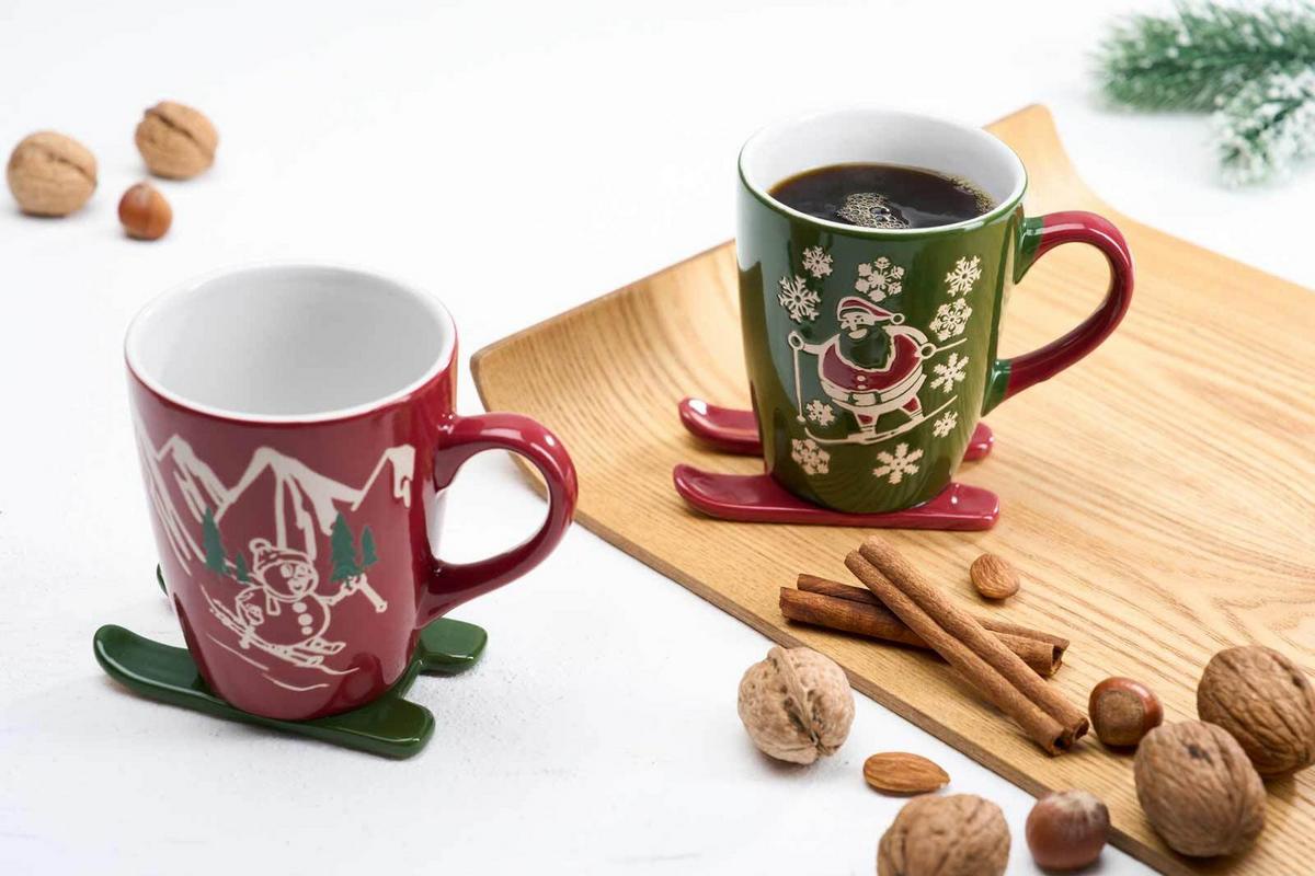 KAFFEEBECHER AUF SKI Whistler grün 340 ml 24er Set - Grün, Keramik (0.34L) - Ritzenhoff Breker