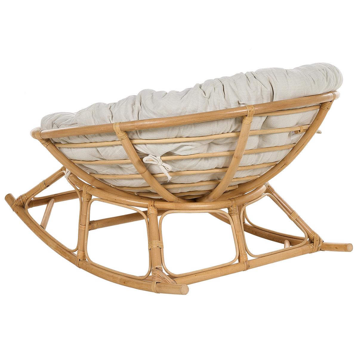 SCHAUKELSTUHL 2er-SET Rattan naturfarben/hellbeige Orvieto - Beige/Naturfarben, Naturmaterialien (110/72/108cm) - Beliani