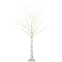 150 cm Kunstbirke Kunstbaum mit LED-Beleuchtung für Weihnachten Ostern Warmweiß - Weiß, Kunststoff (22/150/22cm) - HOMCOM