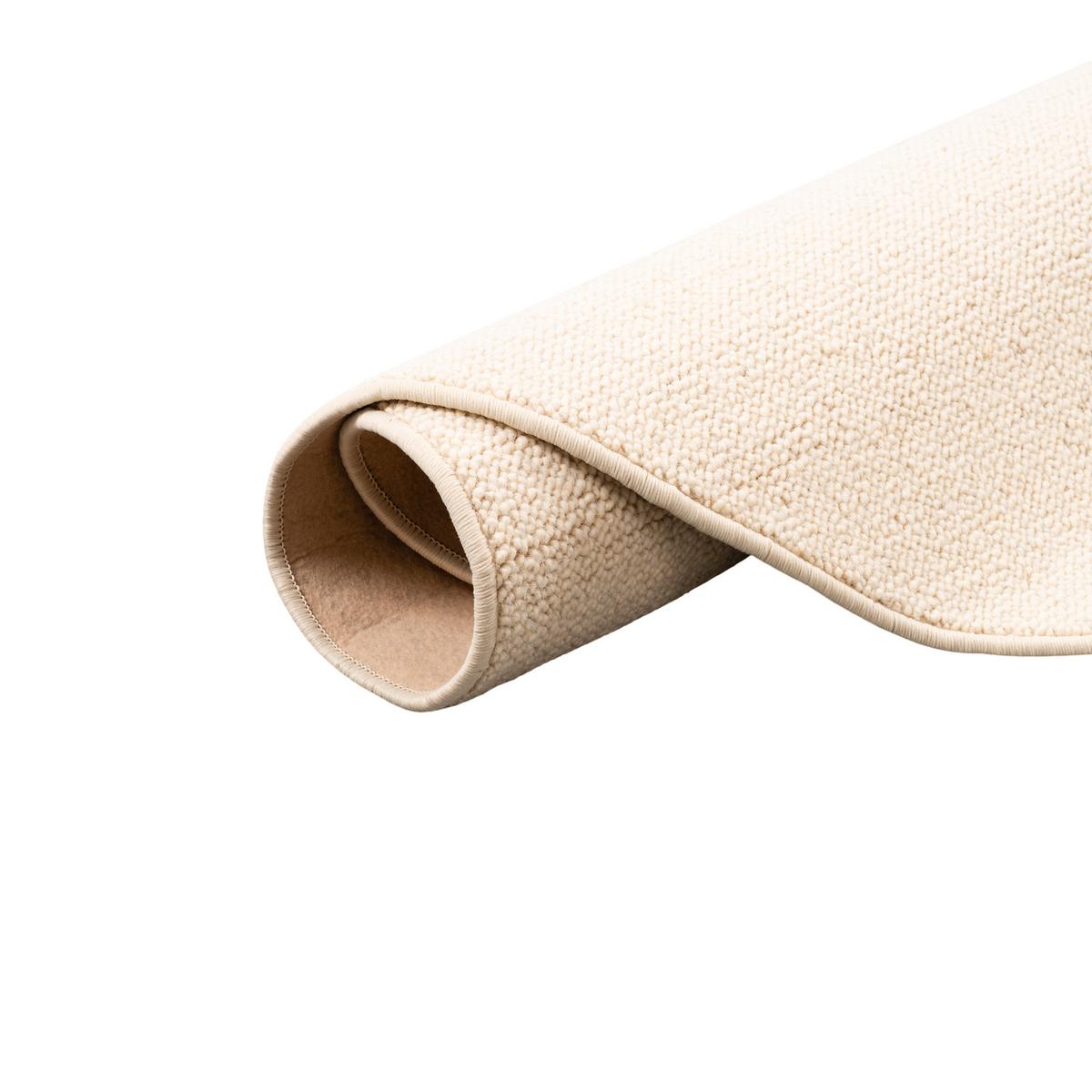 NATUR TEPPICH WOLLE BERBER RUND - Creme, Textil (133/133cm) - Snapstyle