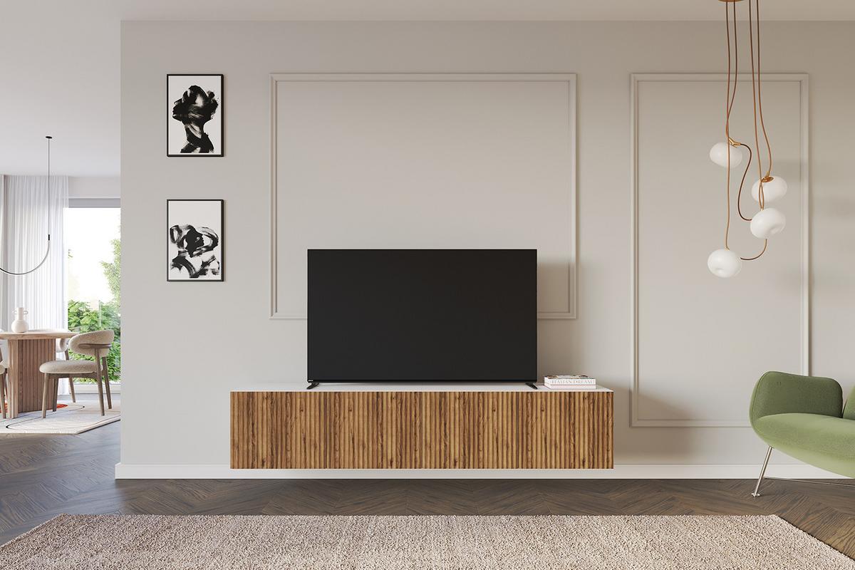 LOWBOARD NOA-2-W 2x100x40x40 cm - Weiß / Katania - Eiche Wotan, Holzwerkstoff (200/40/40cm) - ALTDECOR