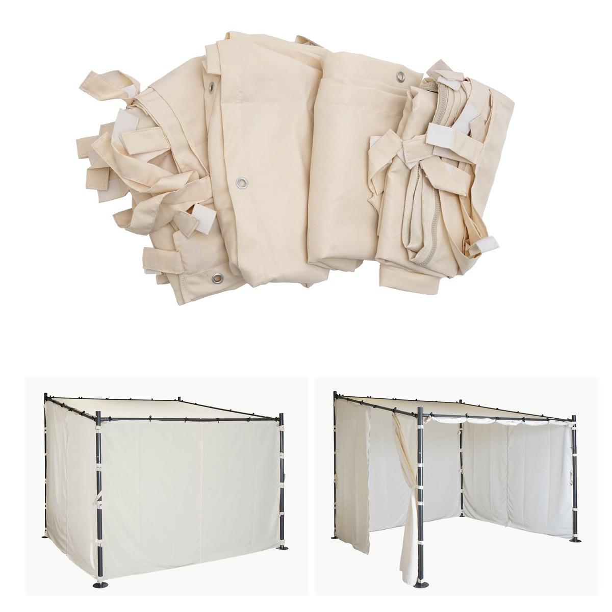 SEITENWAND PERGOLA Cremeweiß - Weiß, Textil (293/275/293cm) - MCW