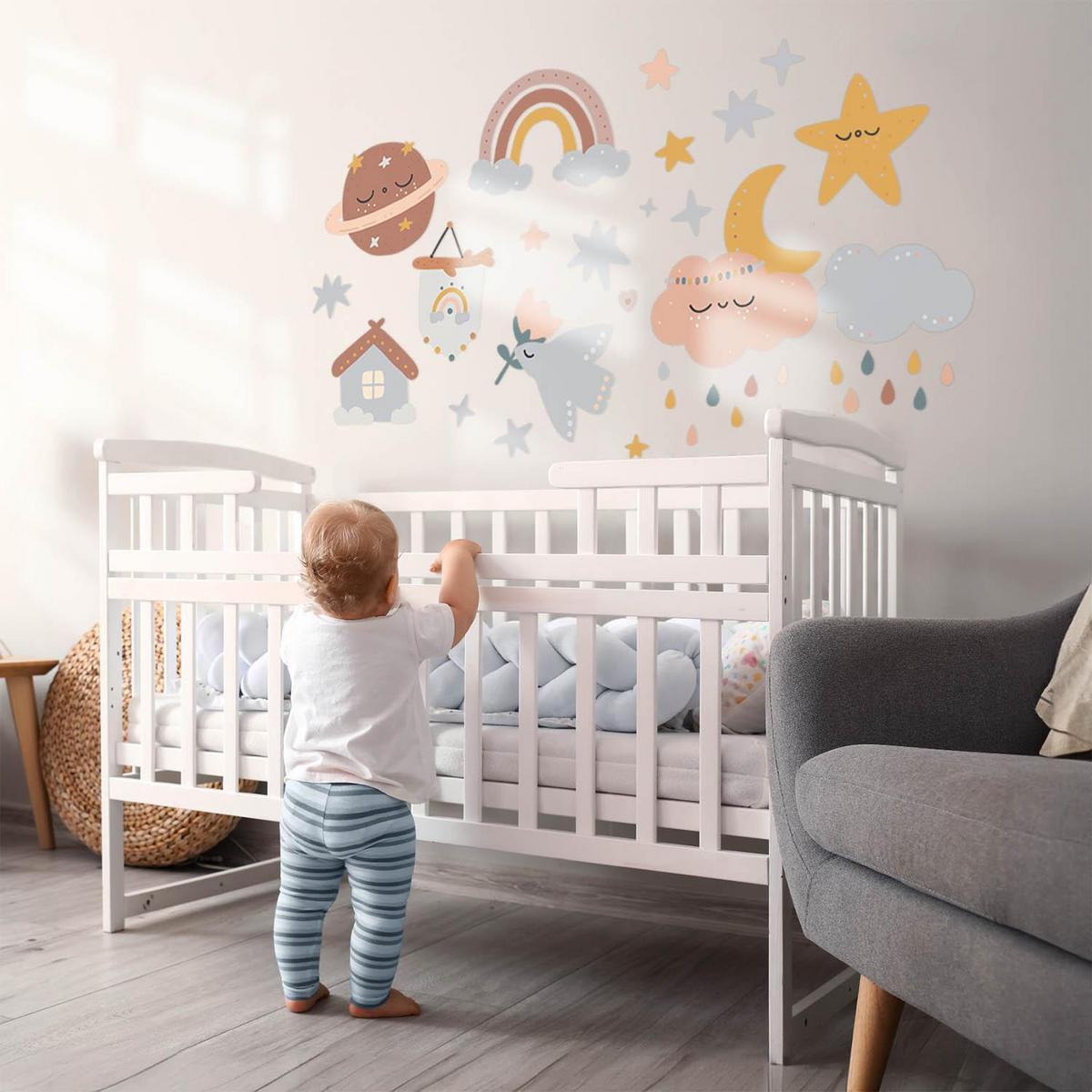 WANDAUFKLEBER 80x132cm - Elemente des Himmels - Multicolor, Kunststoff (80/132/0.1cm) - Wallfluent