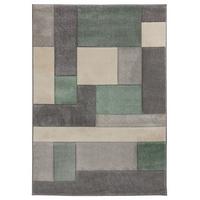 TEPPICH NIDD, geometrisch, Grün-Grau, 200 x 290 cm - Grün, Textil (200/290cm) - KADIMA DESIGN