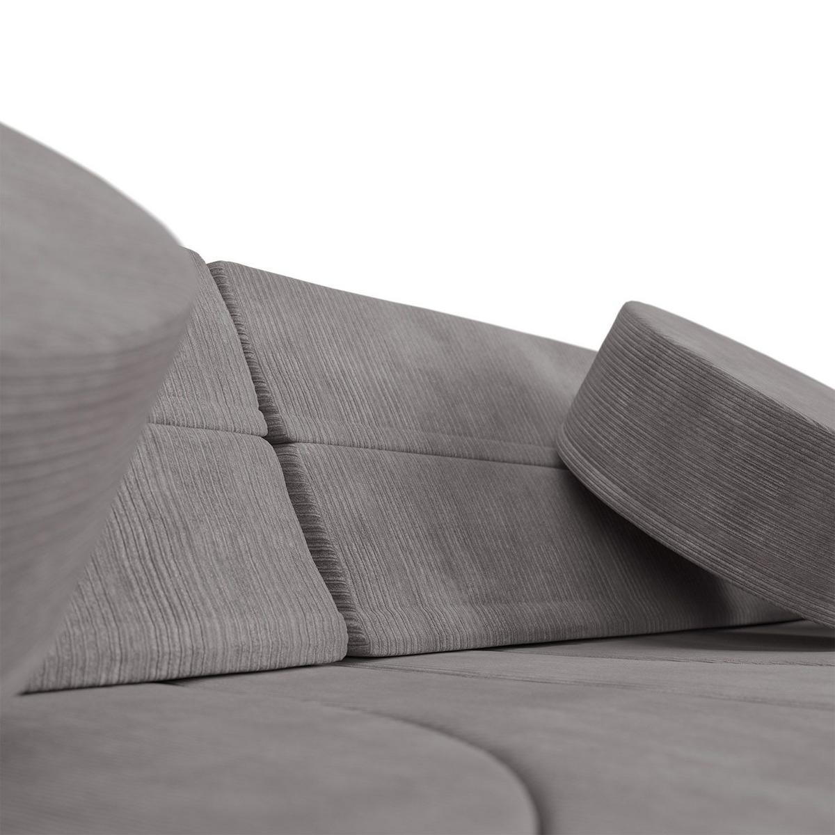 KINDERSOFA Kayo cord hellgrau - Hellgrau, Textil (150/50/75cm) - Juskys