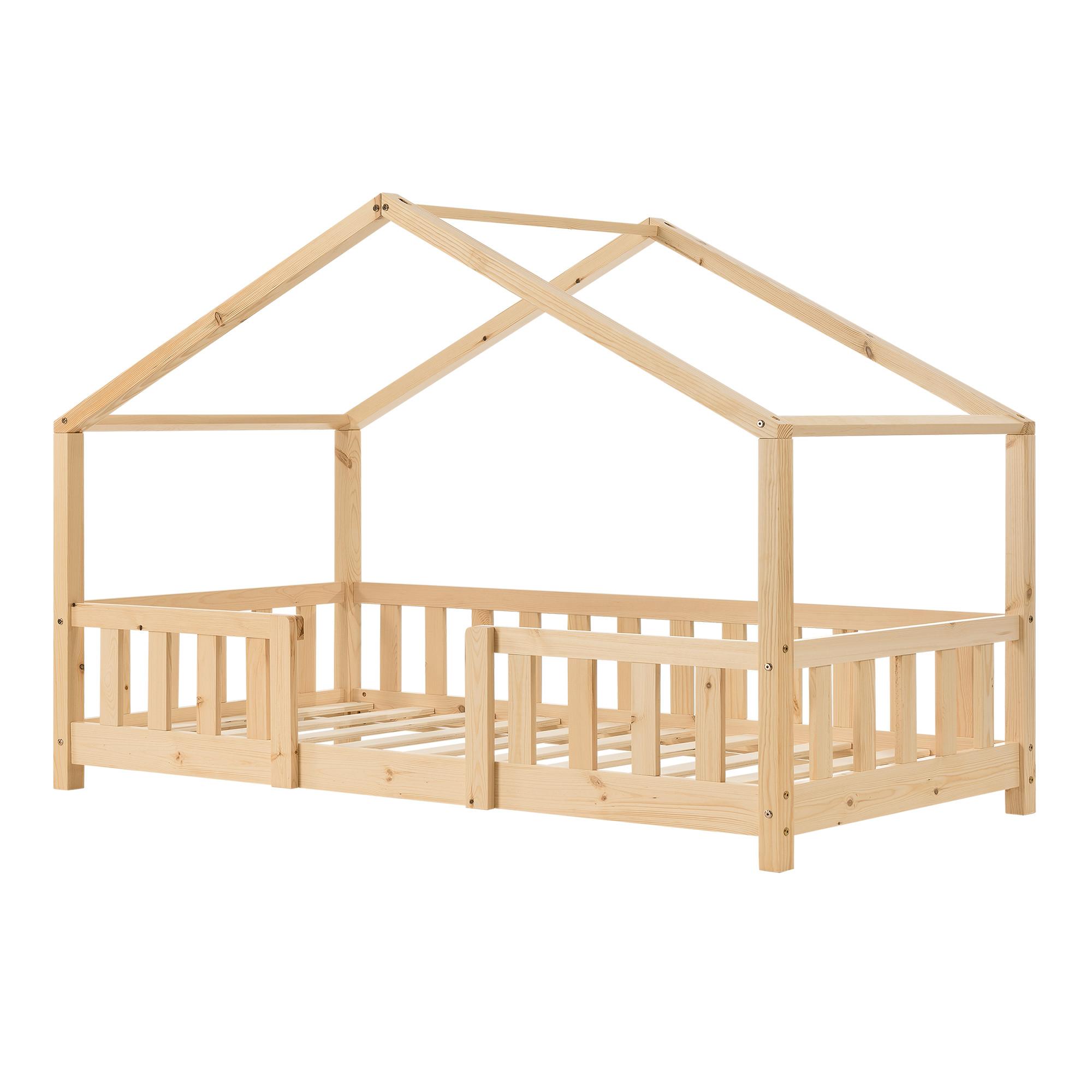 HAUSBETT Treviolo - Naturfarben, Holz (80/160cm) - [en.casa]