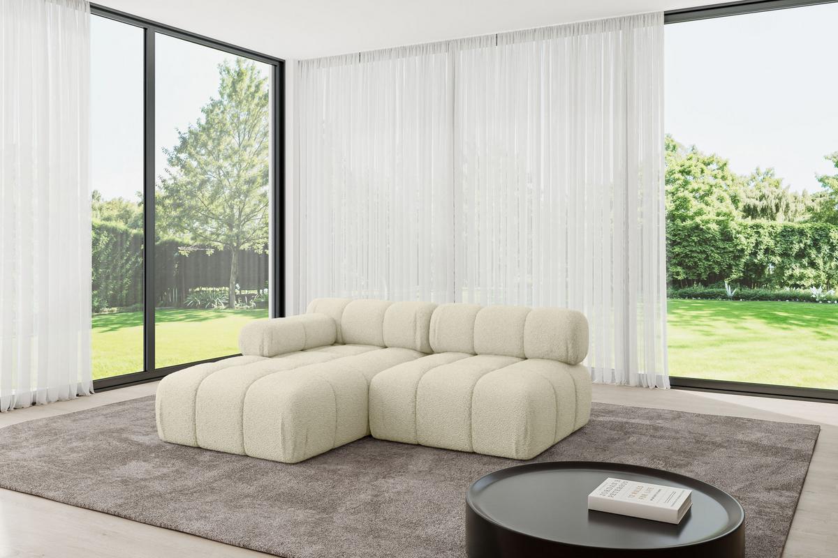 ECKSOFA modulares Sofa Razon-L1 - 190x160x70 cm Beige Bouclé - Beige, Holzwerkstoff/Textil (190/160cm) - ALTDECOR