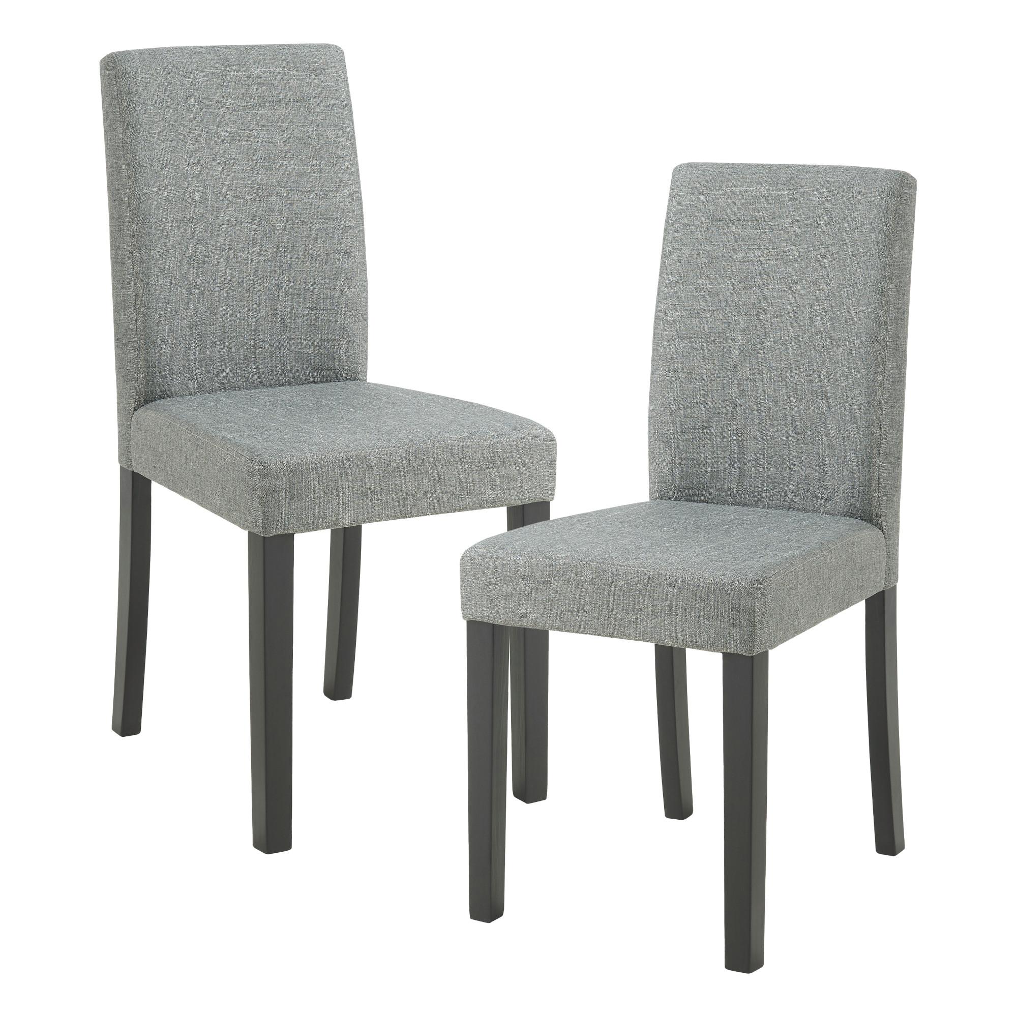 ESSZIMMERSTUHL-SET HAMBURG 2 TLG. - Hellgrau/Schwarz, Holz/Textil (43/89/54cm) - [en.casa]
