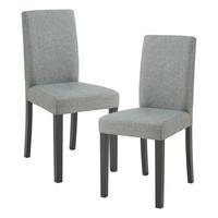 ESSZIMMERSTUHL-SET HAMBURG 2 TLG. - Hellgrau/Schwarz, Holz/Textil (43/89/54cm) - [en.casa]