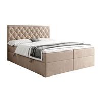 BOXSPRINGBETT INEZ mit Bettkasten mit Topper 140x200 cm Royal Velvet 170 - Beige, Textil - Lookway