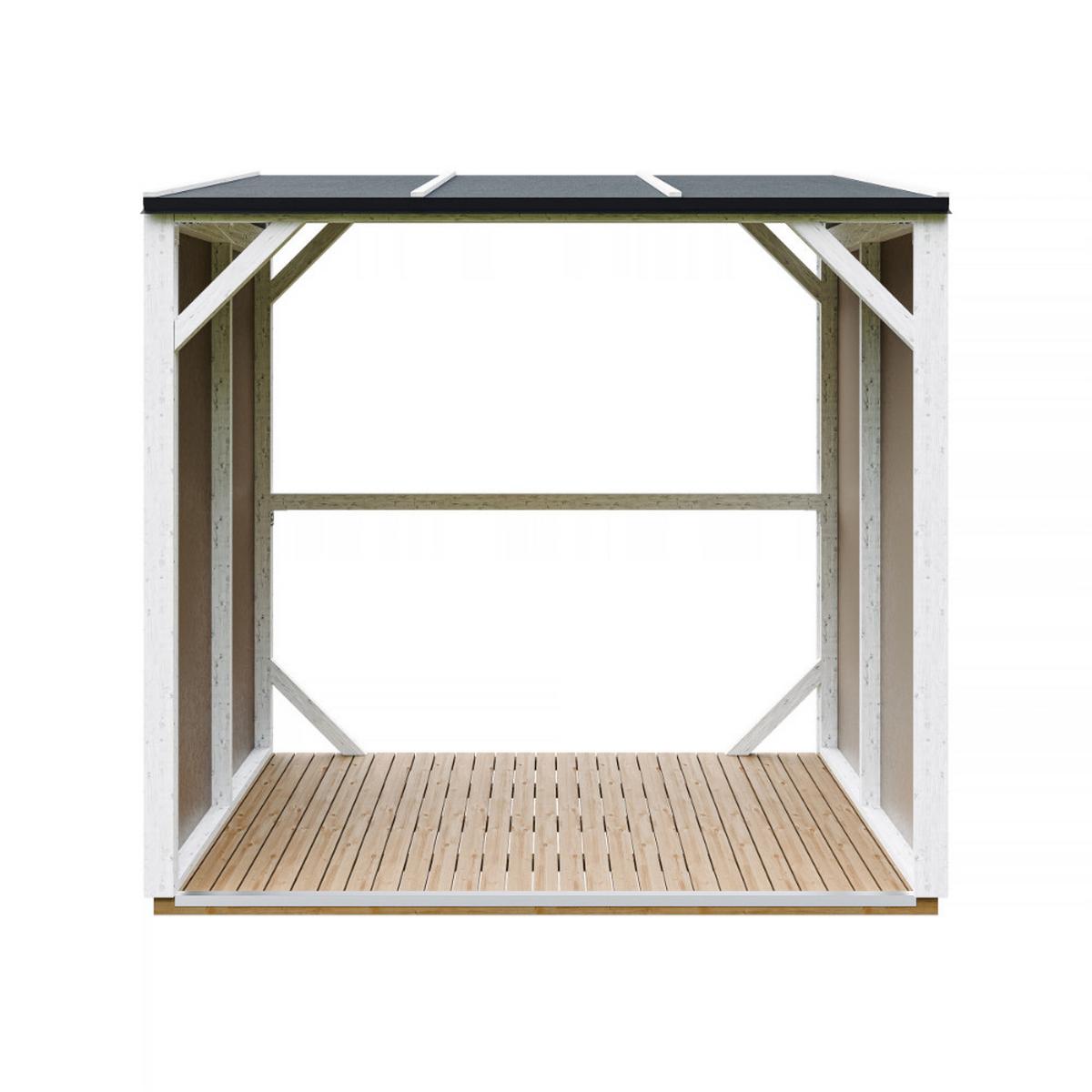 BRENNHOLZLAGER 2,54 m², Kaminholzunterstand mit ~4,4 m³ Lagerkapazität - Braun, Holz (118/220/215cm) - Timbela