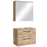 BADMÖBEL-SET Florence 2 Teile Kastanien Eiche - 60 x 35 x 51 cm - Eichefarben, Holz (60/51/35cm) - Badplaats