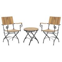 BISTRO-SET klappbar Akazienholz Hellbraun Lascari - Hellbraun, Holz - Beliani