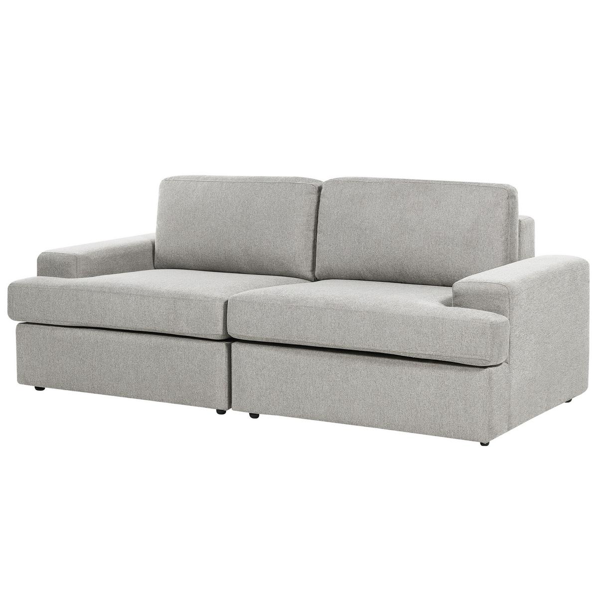 3-SITZER-SOFA hellgrau Alla - Grau, Textil (208/86/112cm) - Beliani