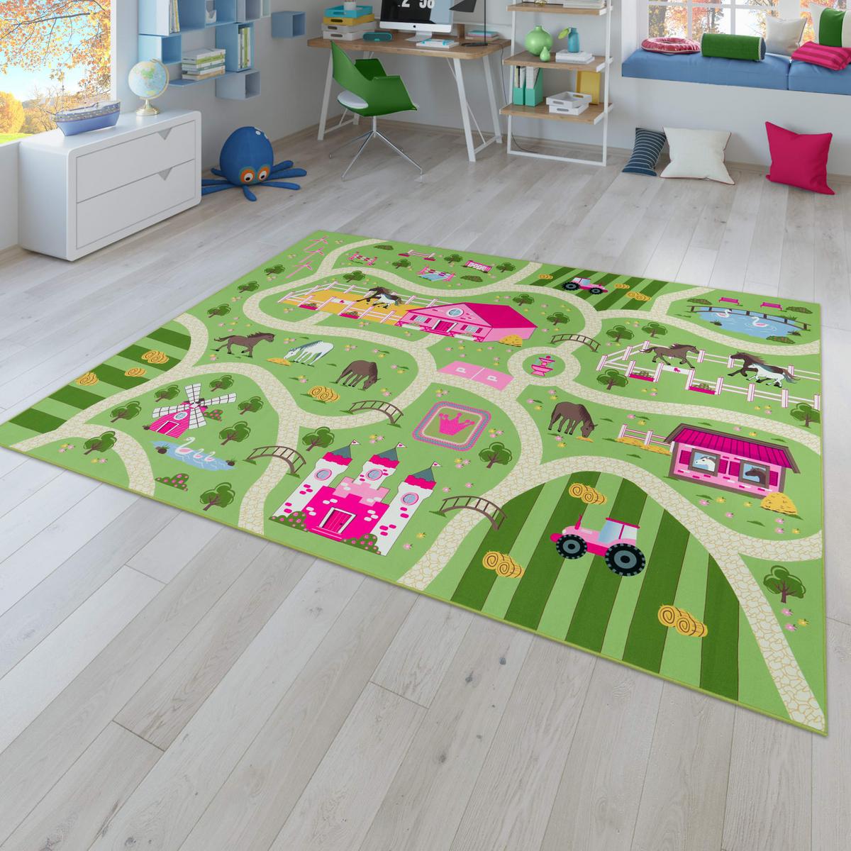 KINDERTEPPICH Grün 100 x 200 cm - Grün, Kunststoff (100/200cm) - TT Home