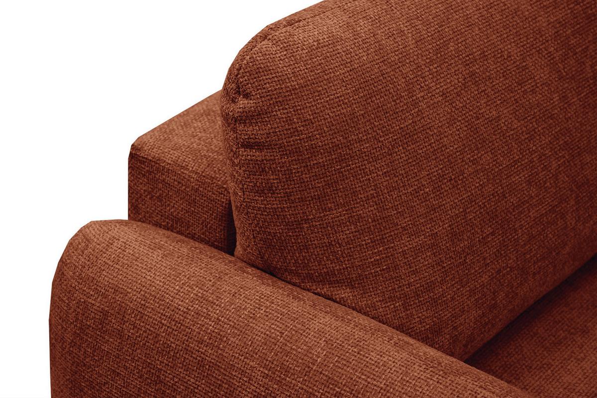 SOFA DRAKE 3-Sitzer mit Schlaffunktion, dunkelorange - Dunkelorange/Braun, Holz/Textil (232/90/107cm) - Wozimo