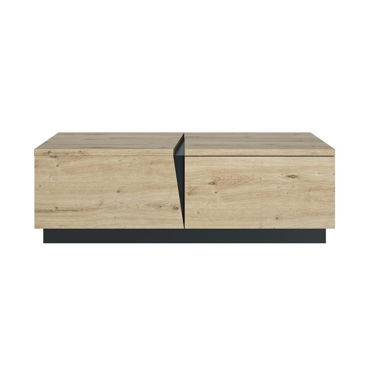 COUCHTISCH 1 Schublade Crack - Französische Herstellung - 114/61/36 cm - Eichefarben, Holzwerkstoff (120/61/36cm) - Calicosy