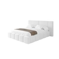 POLSTERBETT mit Bettkasten und Lattenrost, Boxbett ohne Matratze - NILO 160x200 Weiß - Weiß, Holzwerkstoff/Textil (160/200cm) - ALTDECOR