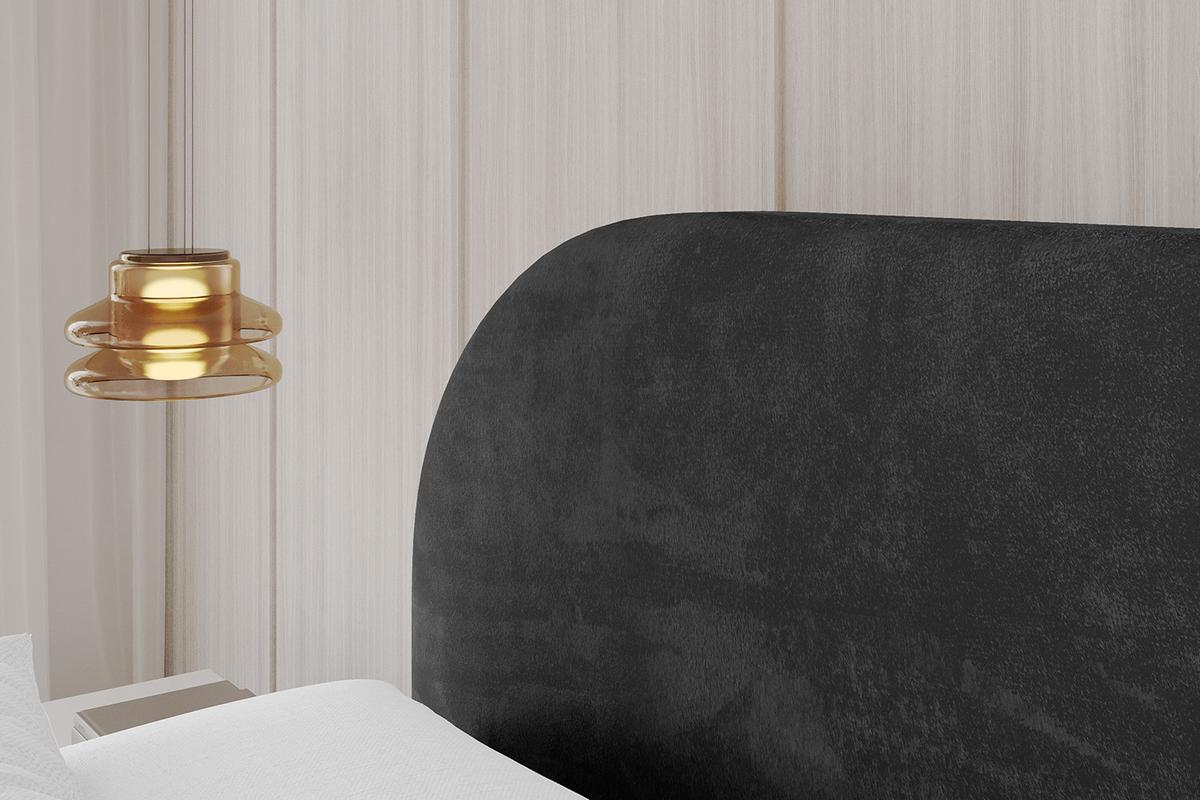 POLSTERBETT mit Bettkasten, Fußteil und Lattenrost, Boxbett ohne Matratze - TIVON-Z 180x200 Schwarz - Schwarz, Holzwerkstoff/Textil (180/200cm) - ALTDECOR
