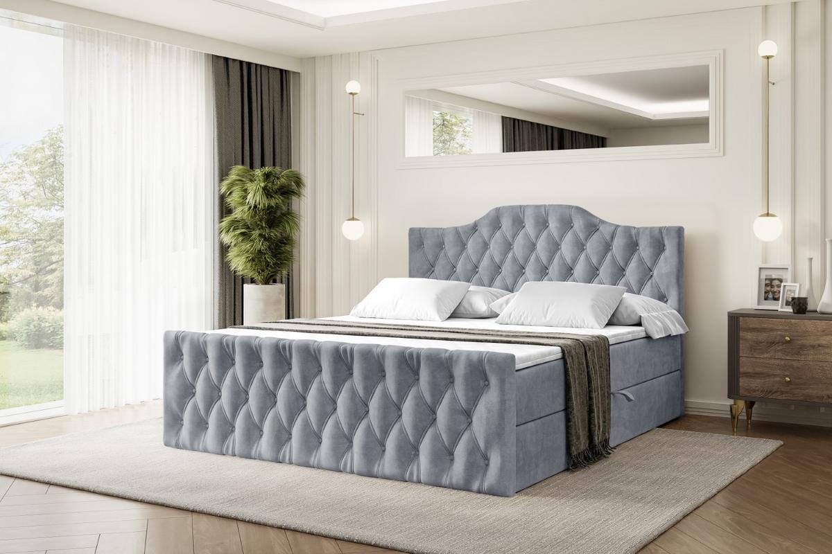 BOXBETT VILA-1-Z - 140x200 cm - H3 - Grau - Grau, Holzwerkstoff (140/200cm) - ALTDECOR