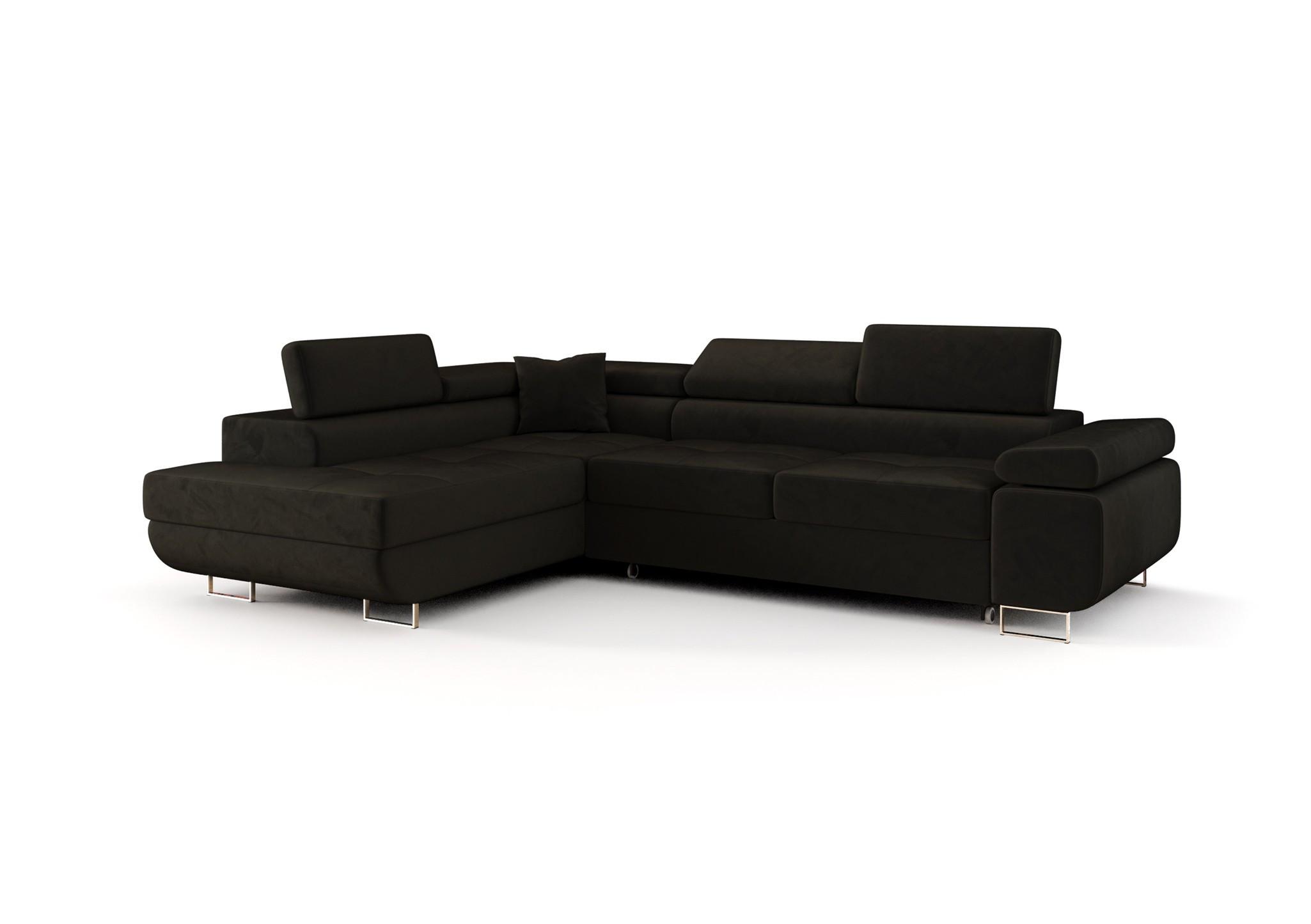 ECKSOFA Monaro Mit Schlaffunktion - Anthrazit, Holzwerkstoff/Textil (202/275cm) - Fun Möbel
