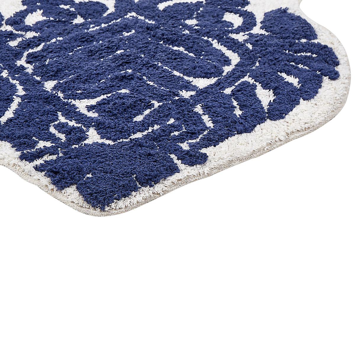 BADEMATTE Blau 150/60 cm Canbar - Blau/Weiß, Textil (150/60cm) - Beliani