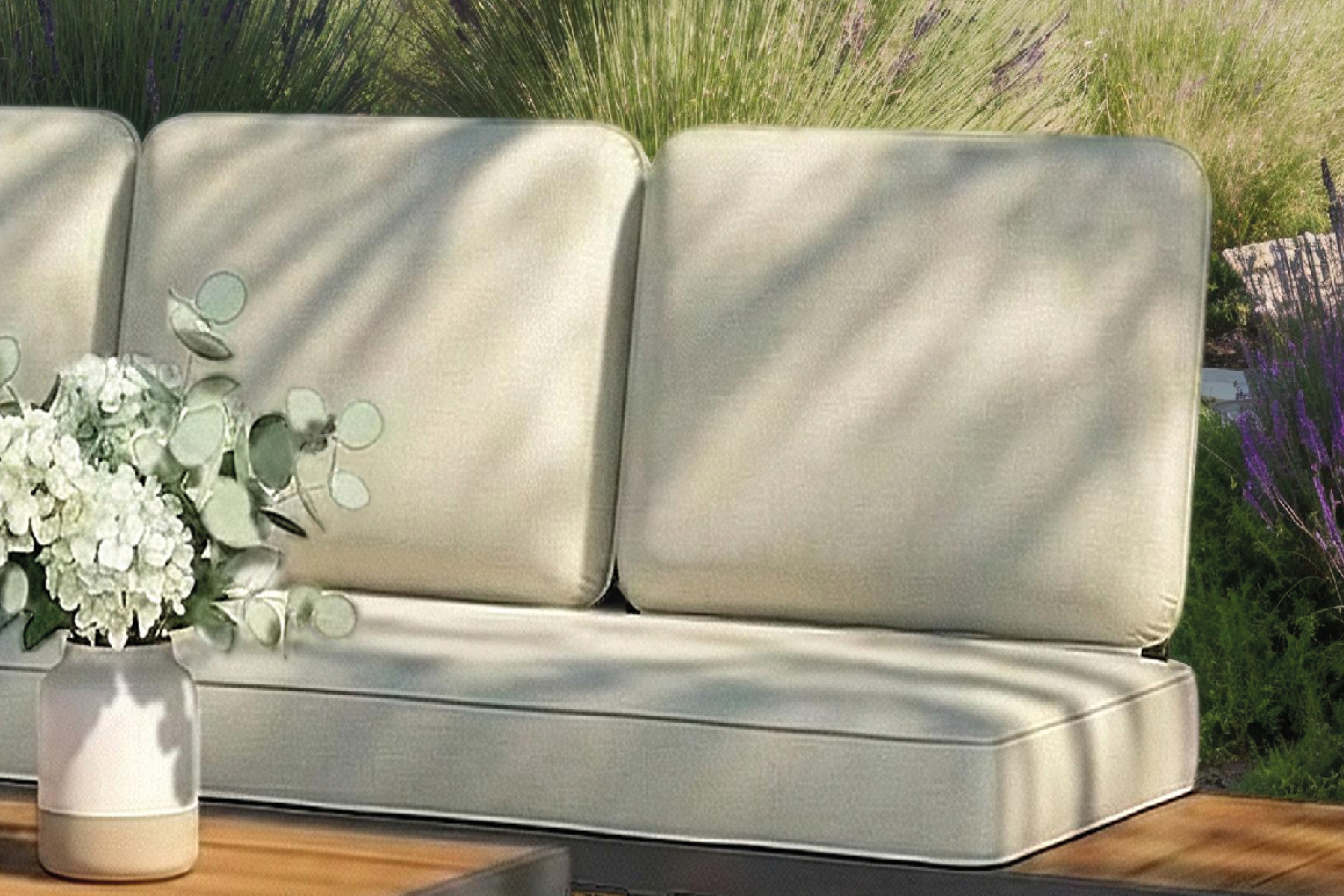 Loungegarnitur inkl. Sitz- und Rückenkissen Hellgrau Outdoorstoff