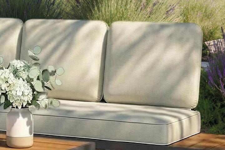 Loungegarnitur inkl. Sitz- und Rückenkissen Hellgrau Outdoorstoff