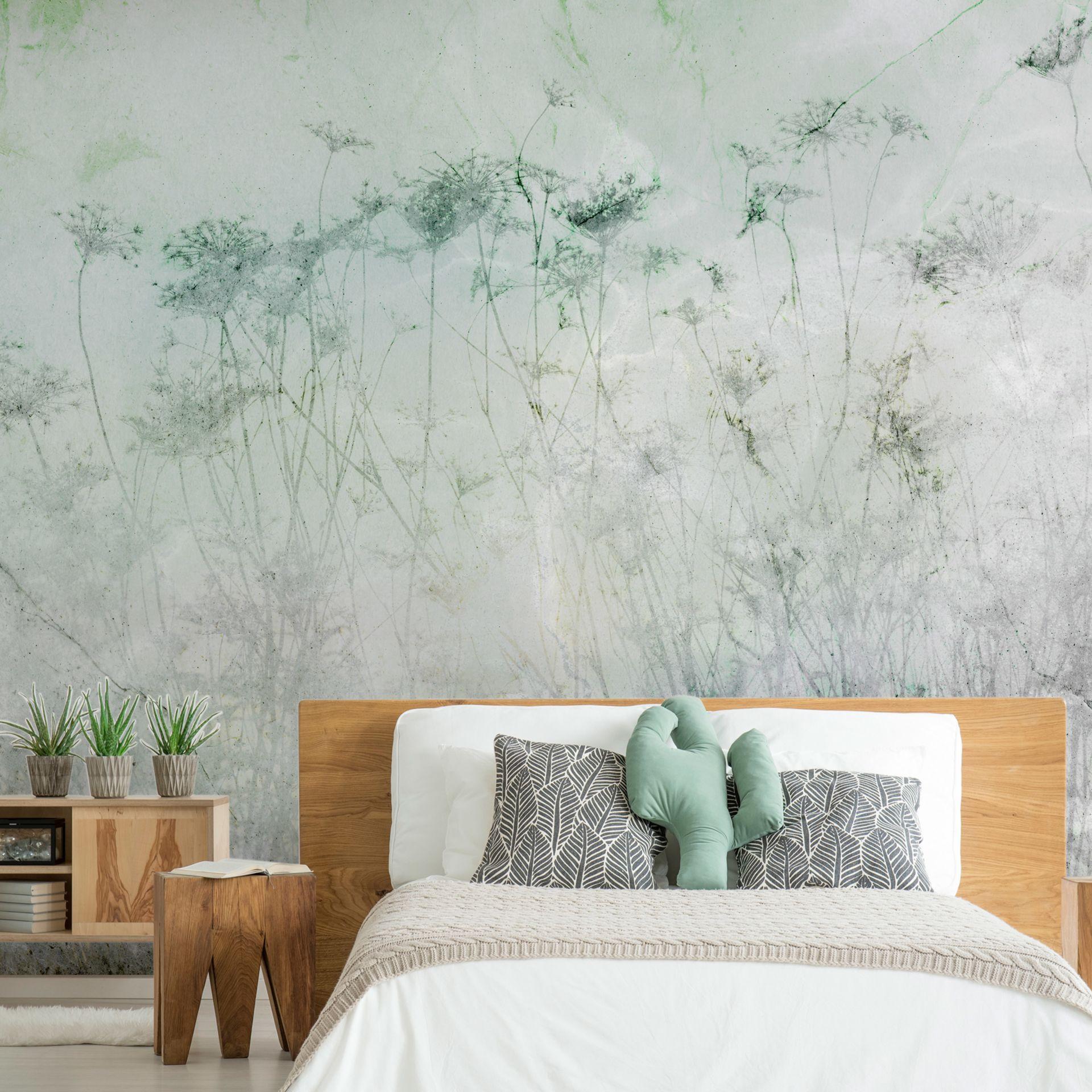 SELBSTKLEBENDE FOTOTAPETE Grau 98/70 cm - Grau/Grün, Kunststoff/Textil (98/1cm) - KUNSTLOFT