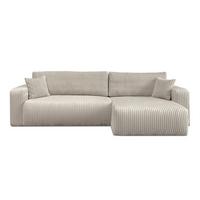 ECKSOFA PRESTIGE SOFT mit Schlaffunktion und Bettkasten, Tilia 01 - Creme, Textil (277/143cm) - Lookway