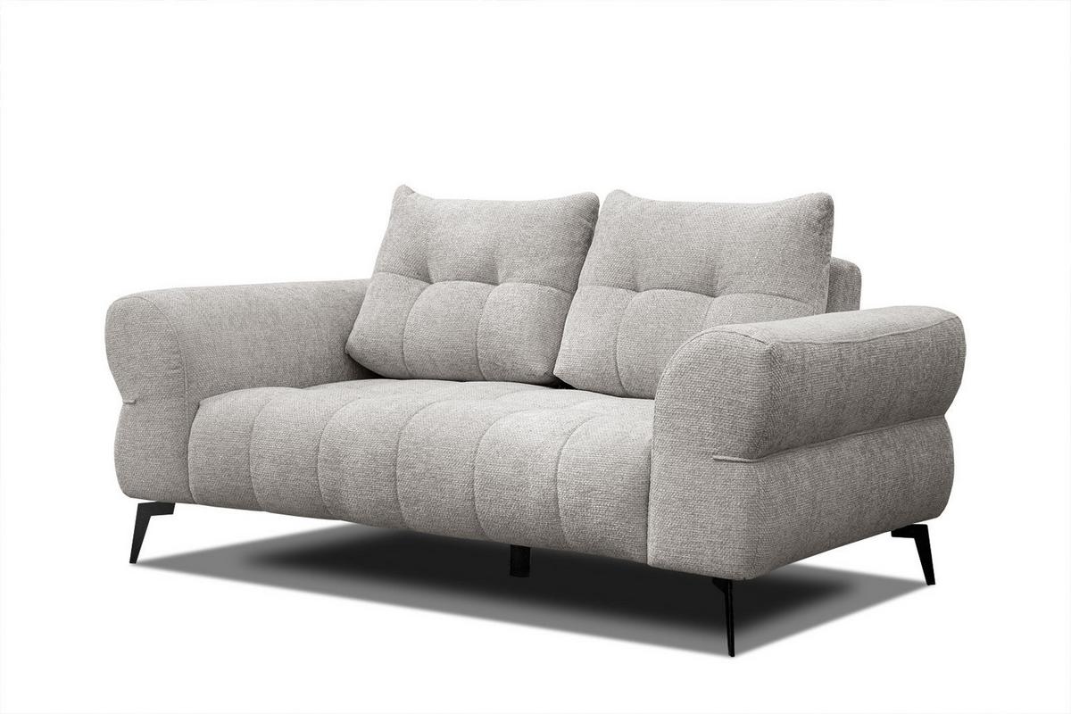 SOFA SALVINI 2-Sitzer, ecru - Ecru/Schwarz, Holzwerkstoff/Textil (176/88/99cm) - Wozimo