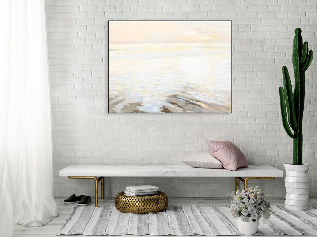 ACRYLBILD HANDGEMALT 100/75 cm - Beige, Holz/Textil (100/75cm) - KUNSTLOFT