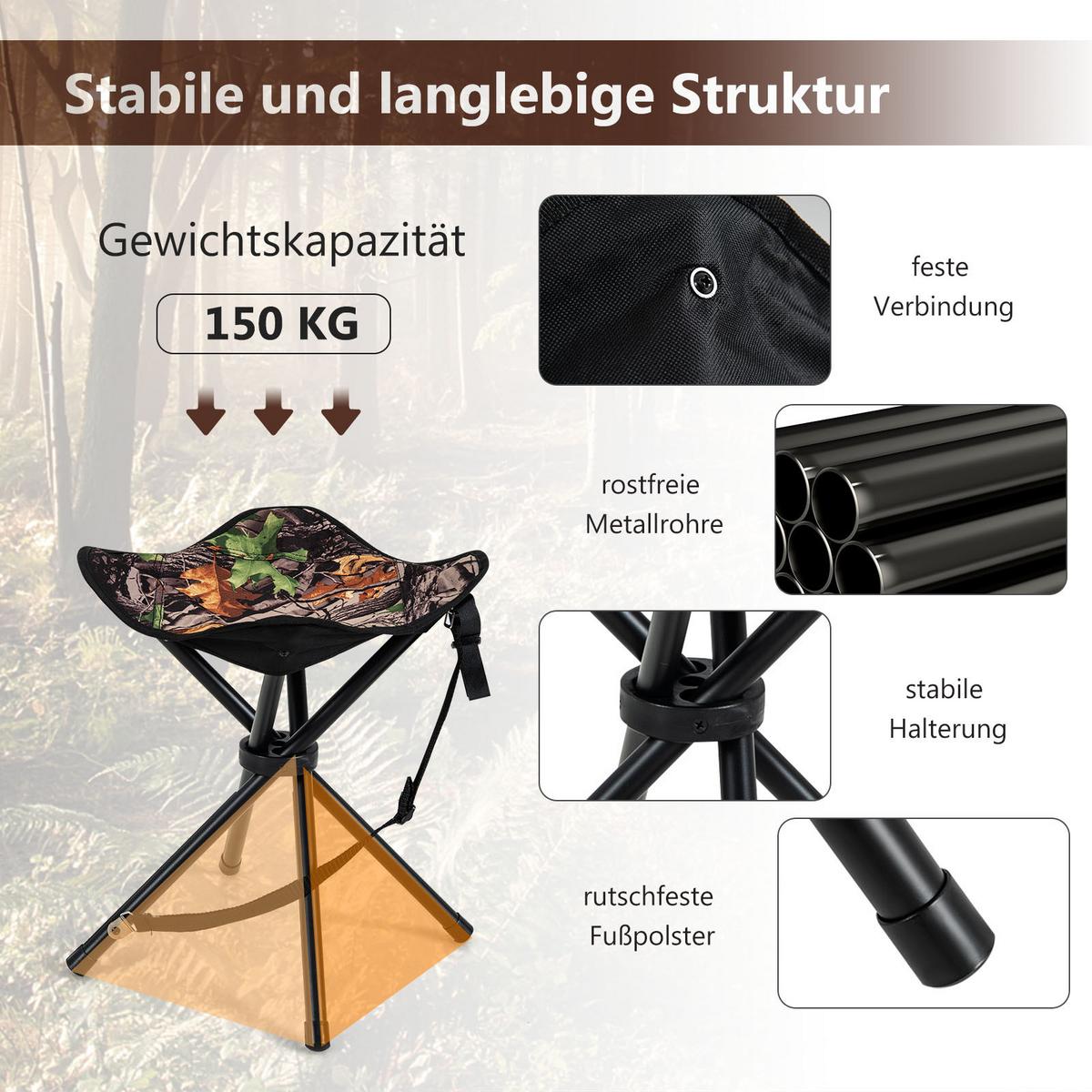 JAGDHOCKER Tarnmuster(2er-Set) - Grün, Metall (32/40/32cm) - COSTWAY